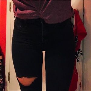 High Rise Ripped Jeans